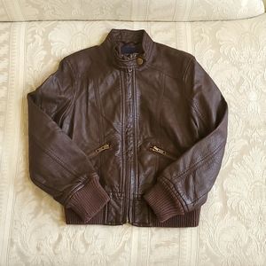 GapKids Brown Faux Leather Jacket Size 6/7